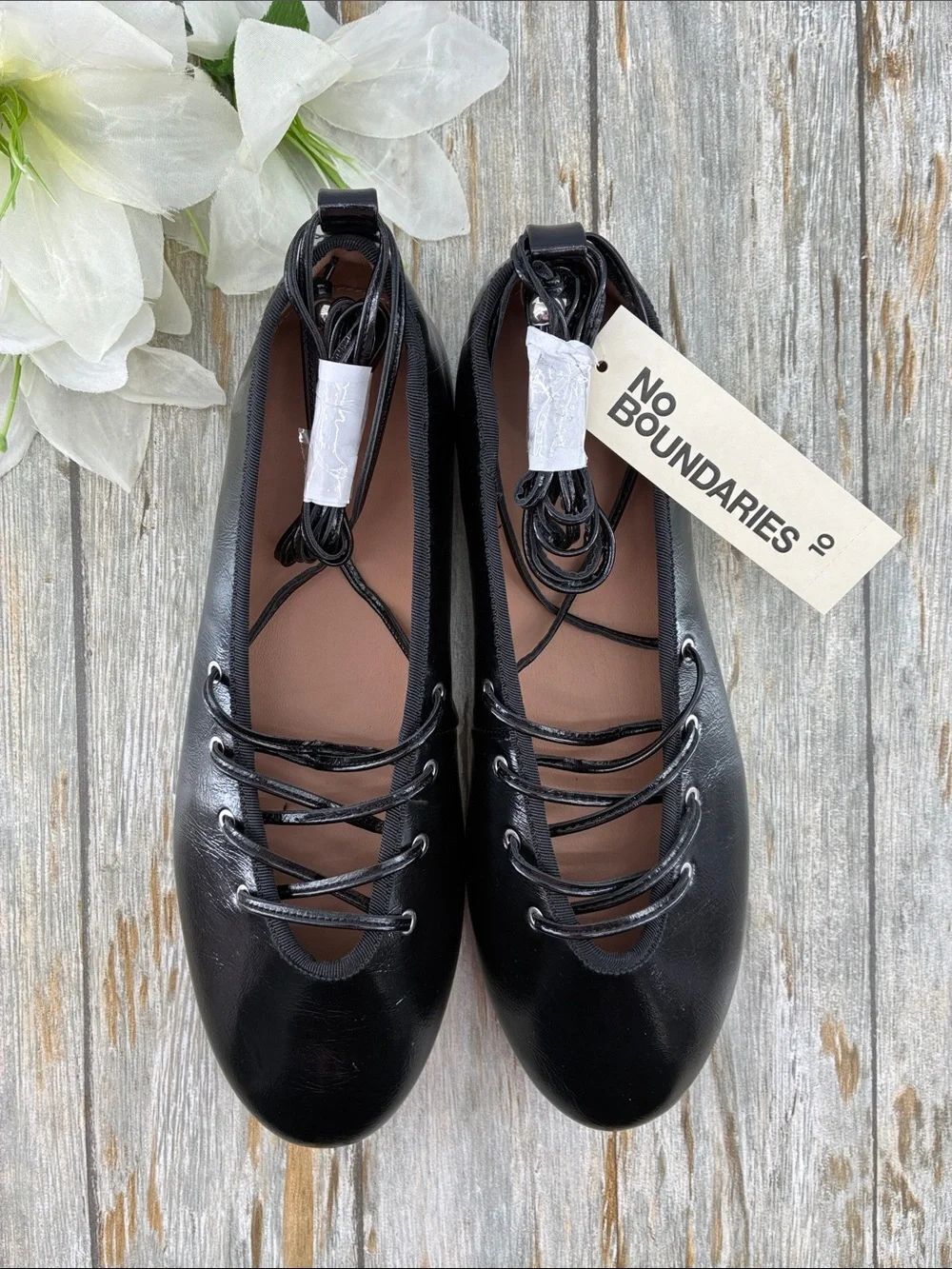 Corset Ballet Flats Shoes Black Size 10